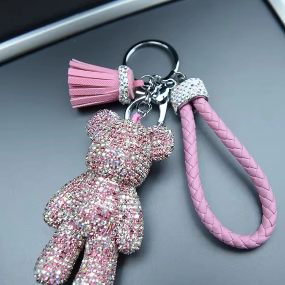 Rhinestone Bear Keychain Charm - Picture 4 of 9